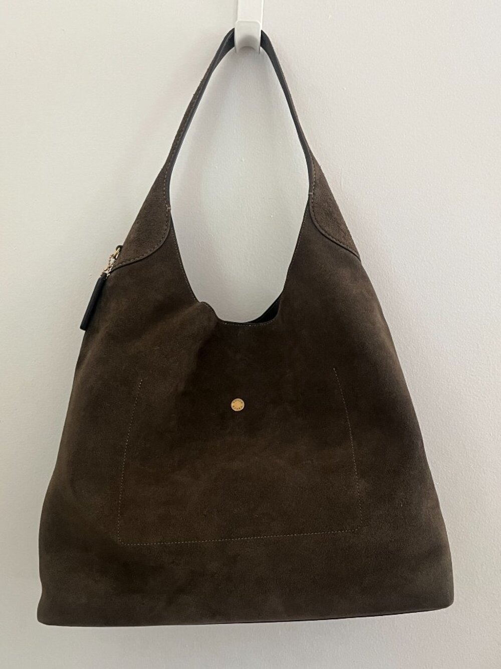 COACH Brooklyn Shoulder Bag 39 - Olive Suede Brand New - Picture 2 of 5